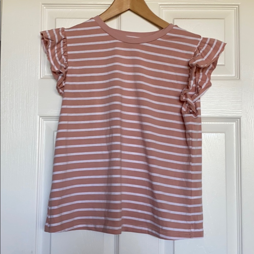 Pink and White Flutter Tank